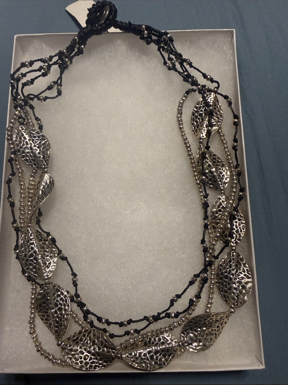 Silver Leaf Necklace hand made